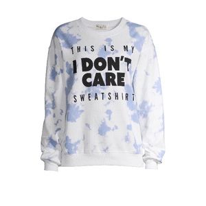 NWT Junior I Don't Care Tie Dye Graphic Sweatshirt
